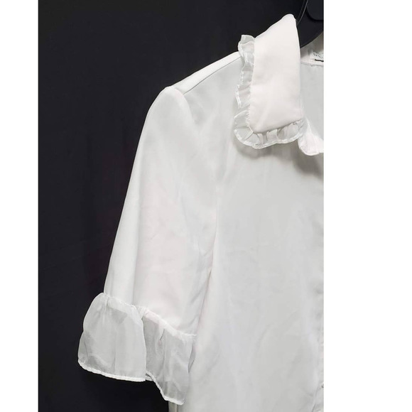 NWOT English Factory Cute Preppy White Blouse Size Small #70091T7SF - Picture 5 of 9